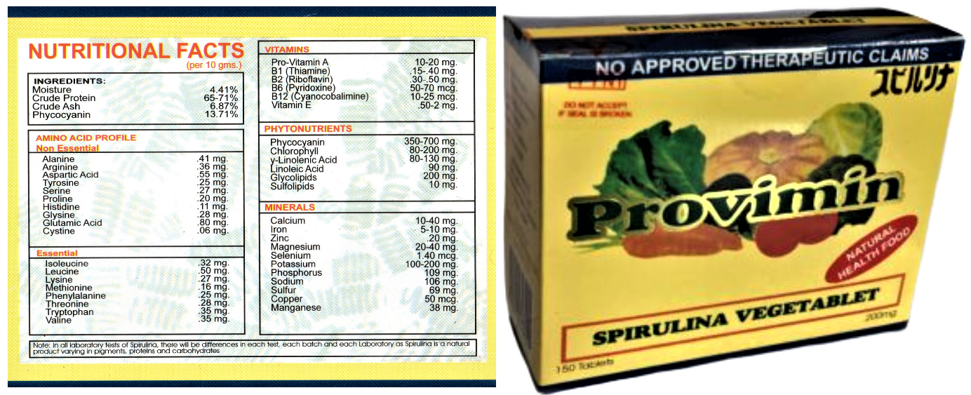 PROVIMIN SPIRULINA [Man's Most Nutritious Food On Earth]